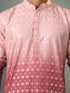 Men's Ombre Floral Motif Print Cotton Blend Kurta