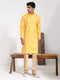 Men's Yellow Silk Blend Kurta And Pyjama Set