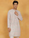 Men's Pink Cotton Blend Kurta