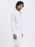 Men's White Cotton Silk Kurta
