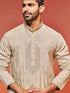 Men's Grey Silk Blend Kurta