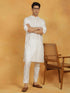 Men's Off White Cotton Silk Kurta And Pyjama Set