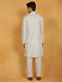 Men's Off White Cotton Silk Kurta And Pyjama Set