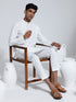 Men's White Cotton Silk Kurta And Pyjama Set