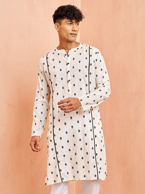 Men's Cream Cotton Kurta