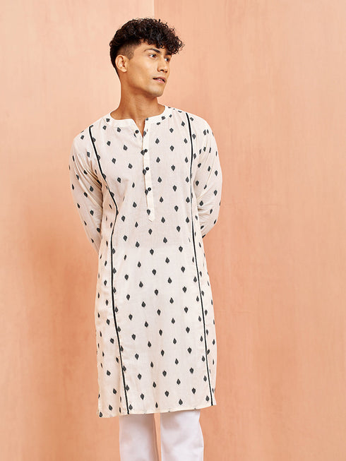 Men's Cream Cotton Kurta