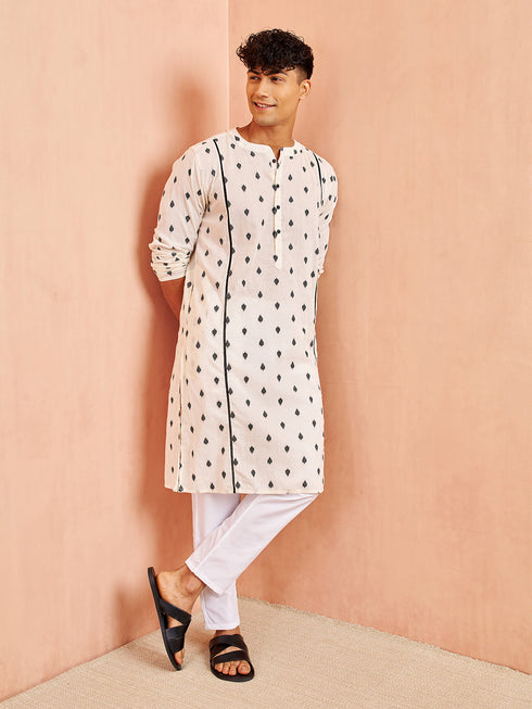 Men's Cream Cotton Kurta