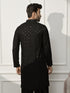 Men Black Rayon Sequin & Thread Embroidered Festive Kurta