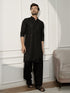 Men Black Rayon Sequin & Thread Embroidered Festive Kurta