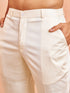 Men's Grey Chikankari Kurta with Cream Pant Set