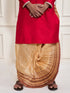 Men's Red Viscose Kurta And Dhoti Set
