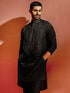 Men's Black Silk Blend Kurta