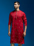 Men's Maroon Silk Blend Kurta