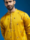 Men's Mustard Silk Blend Kurta