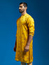 Men's Mustard Silk Blend Kurta