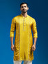 Men's Mustard Tissue Silk Kurta