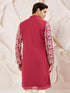 Men's Maroon Georgette Kurta
