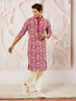 Men's Maroon Georgette Kurta