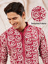 Men's Maroon Georgette Kurta