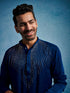 Men's Turquoise Silk Blend Kurta And Pyjama Set