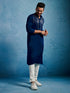 Men's Turquoise Silk Blend Kurta And Pyjama Set