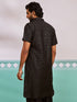 Men's Black Viscose Kurta