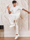 Men's White Viscose Kurta And Patiala Set