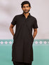 Men's Black Viscose Kurta