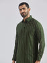 Men's Bottle Green Silk Blend Kurta