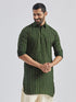 Men's Bottle Green Silk Blend Kurta