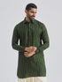 Men's Bottle Green Silk Blend Kurta