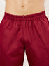 Men's Maroon Cotton Blend Kurta Pyjama Set