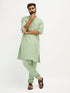 Men's Mint Green Cotton Blend Kurta Pyjama Set