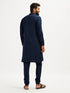 Men's Navy Blue Cotton Blend Kurta Pyjama Set