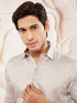 Men's Beige Fine Satin Pathani Kurta Set
