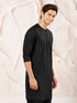 Men's Black Viscose Kurta