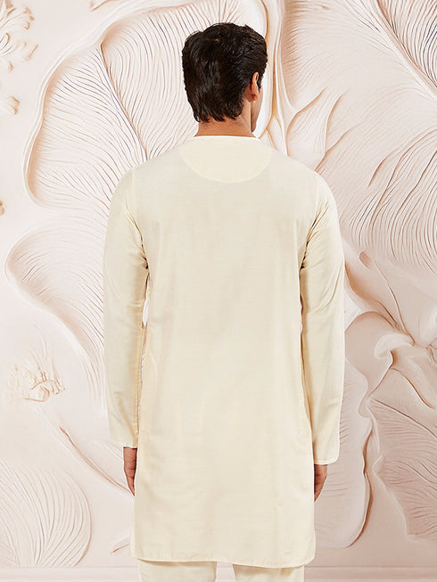 Men's Cream Viscose Kurta