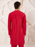 Men's Red Viscose Kurta