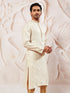 Men's Cream Silk Blend Kurta