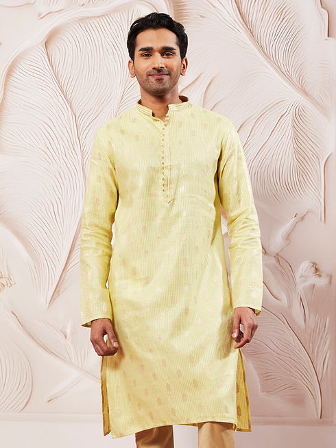 Men's Mint Green Silk Blend Kurta