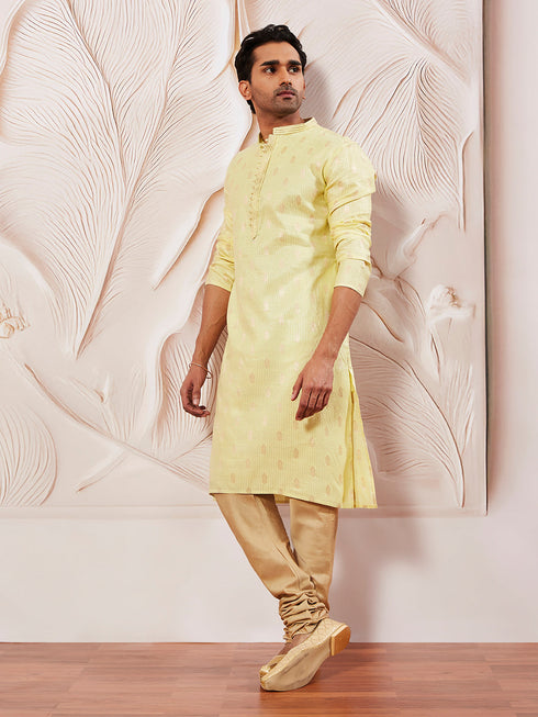 Men's Mint Green Silk Blend Kurta