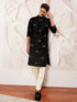 Men's Black Silk Blend Kurta