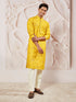 Men's Mustard Silk Blend Kurta