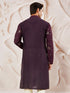 Men's Wine Silk Blend Kurta