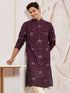 Men's Wine Silk Blend Kurta