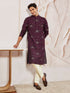 Men's Wine Silk Blend Kurta