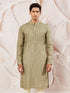 Men's Chiku Silk Blend Kurta