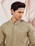 Men's Chiku Silk Blend Kurta