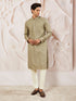 Men's Chiku Silk Blend Kurta