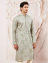 Men's Gray Silk Blend Kurta
